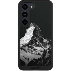 Nivocase Handyhülle für Samsung Galaxy S23 Hülle NIVOpure Case Schwarz Alpspitze Berg Schnee (Samsung Galaxy S23), Smartphone Hülle, Schwarz