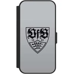 Nivocase Klapphülle für Apple iPhone 16e Handyhülle aus Kunst Leder NIVOflip schwarz Logo Offizielles (Apple iPhone 16e), Smartphone Hülle, Schwarz
