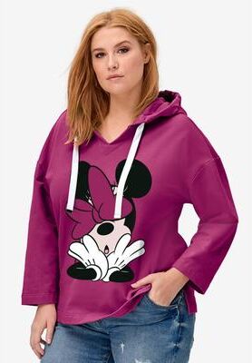 Plus Size Women's Disney Womens Hooded Sweatshirt Raspberry Minnie Mouse by Disney in Raspberry Minnie (Size 18/20)