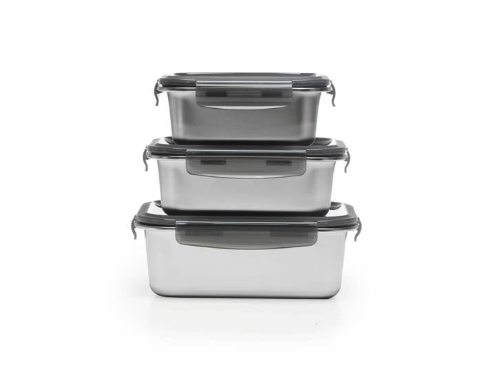 3 boîtes rectangulaires inox