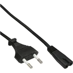 InLine 70er Bulk-Pack  Netzkabel, Netzstecker auf Euro 8 C7 Stecker, 1,5m (1.50 m), Stromkabel, Schwarz