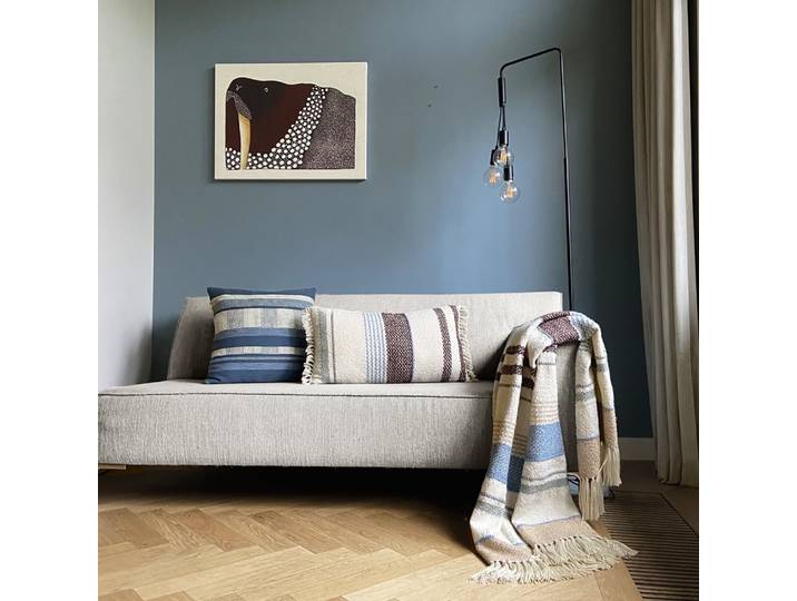 Plaid bouclé vue mer multicolore 125x150