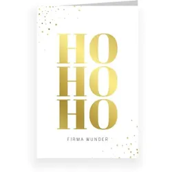 Weihnachtskarte: HoHoHo mit Foto in Weiß