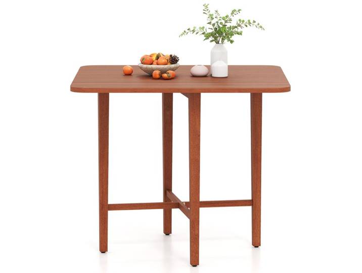 Table à Manger Pliable Extensible - RELAX4LIFE - Pieds en Bois de Caoutchouc - Table de Cuisine 2-4 Personnes - Charge 80KG - Noyer