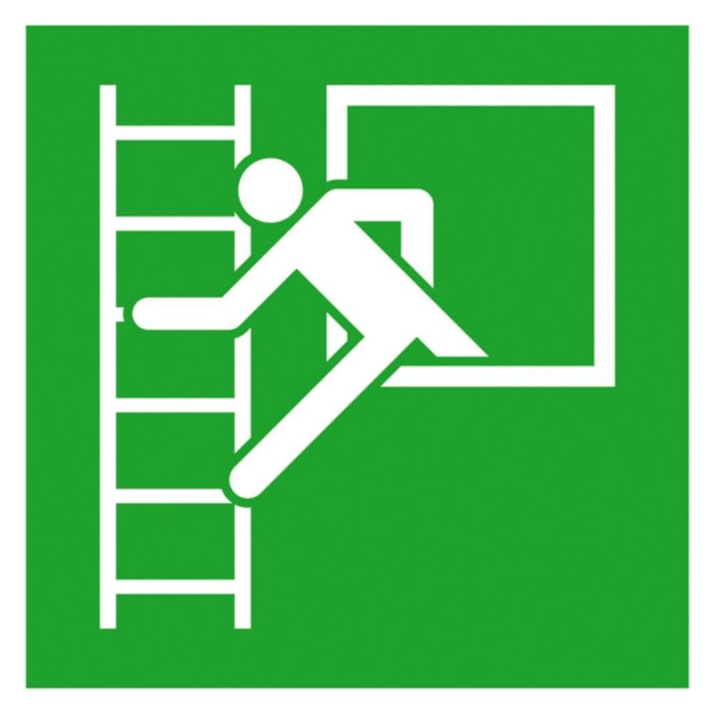 Wolk Fluchtwegschild Folie Notausstieg mit Fluchtleiter links SafetyMarking (38.3020)