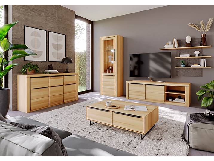 Standvitrine 70 x 199 x 40cm Braun