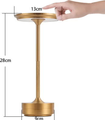 Inspire Curations Rechargeable LED Touch Table Lamp Modern Minimalist Bedside Desk Light rechargeable Gold