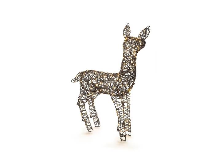 STT LED Dekofigur Wicker deer , braun, H: 73cm, Leuchten, LED Dekofigur