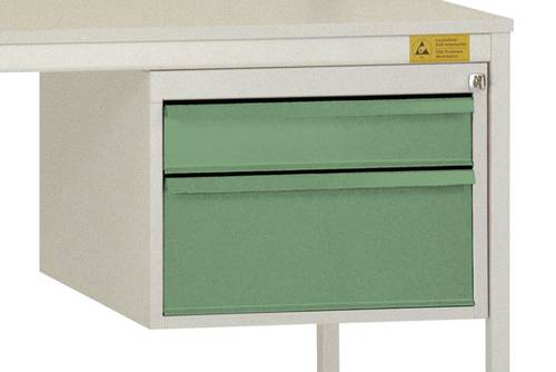 Manuflex LD4702.6011 ESD ESD-Gehäuse-Unterbau, Nutzhöhe 300mm mit 2 Schubfächern