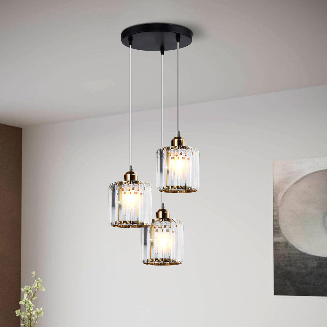 Fairmont Park Pendant Light 3 - Light Pendant Gold 110cm H X 30cm W X 30cm D