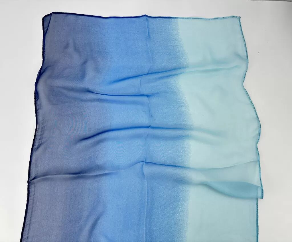 INF Châle scintillant : Écharpe en mousseline de soie perle élégante Bleu
