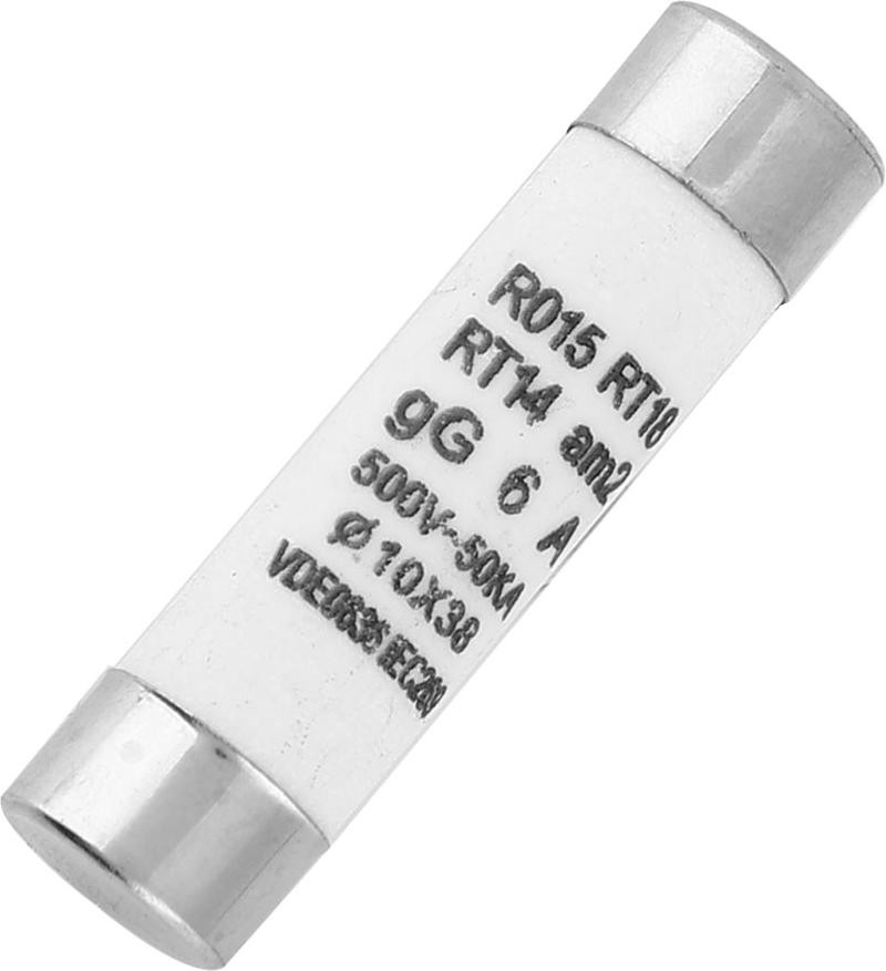 Cocosity 10 stuks Cilindrische smeltzekeringen met hoge doorlaatcapaciteit en indicator, 10x38 mm, 380-500 VAC (6A)