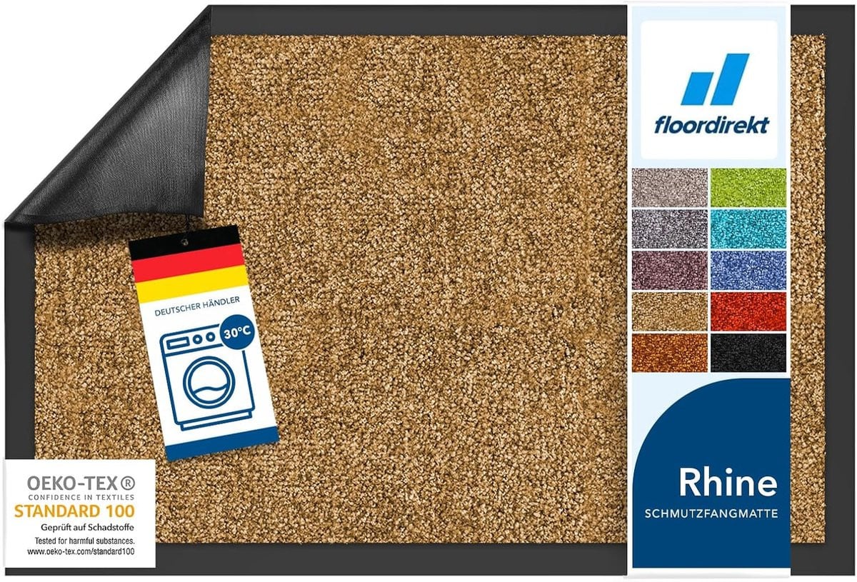 FLOORDIREKT Deurmat Rhine - Gilded Beige - 60 x 90 cm