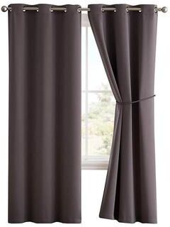 Home Sweet Home Dream Thermal Insulated Blackout Curtain Panels with Tie-Backs