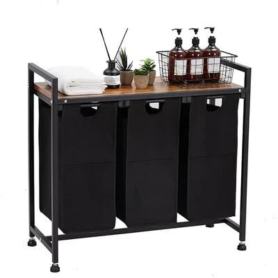 NO "3 X 36L Laundry Bags 2 Tier Adjustable Storage Shelf - 33.2""L x 13""W x 28.4""H"