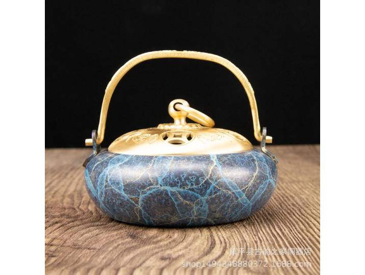 Encens à poignée en cuivre de couleur Antique Pure, brûleur d'aromathérapie, ornement de bureau, salon, boutique, décor