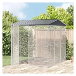 vidaXL Voliere Anthrazit 310x227x247 cm Stahl, Vogelkäfig + Voliere