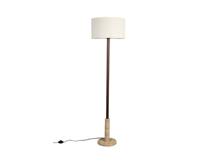 Lampadaire Jackson bois travertin et lin Dutchbone