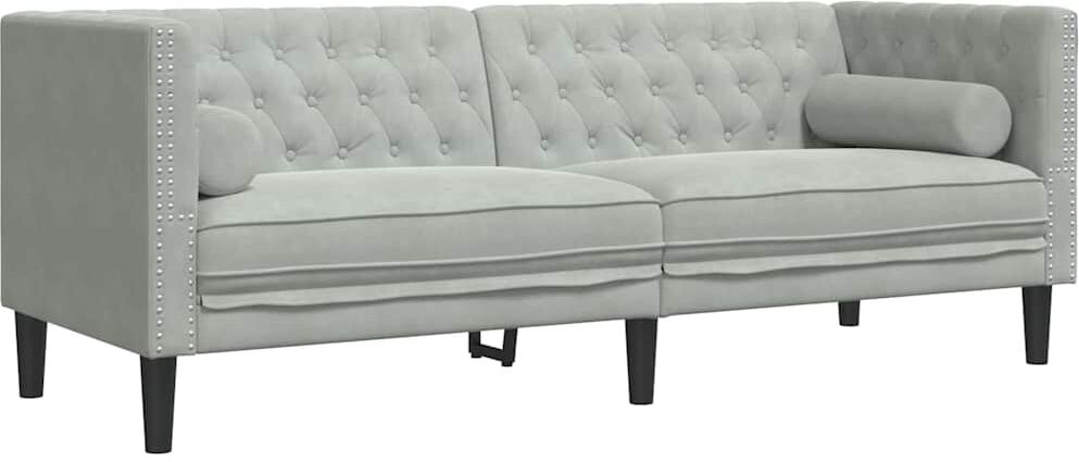 vidaXL Canapé de salon 3 pc Gris clair Velours