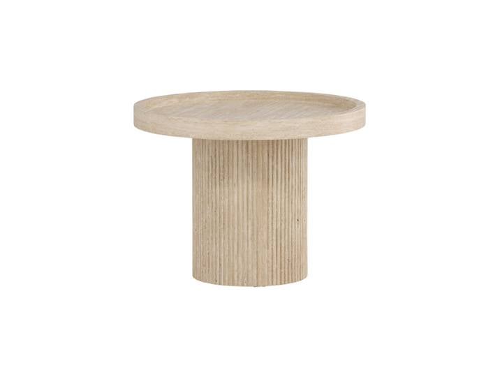Runder Design Beistelltisch „Krille“ Ø 60 x 45 cm Beige VE DESIGN