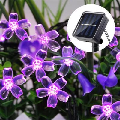 Inspired Finds Solar Fairy String Lights Sakura Peach Flower LED Garland Outdoor Decor multicolor