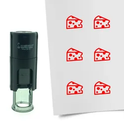 CombiCraft Selbstfärbender Stempel 'Käse' in der Farbe Rot, Ø10mm