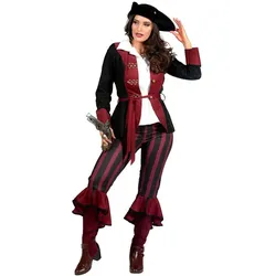 Metamorph Piratenoutfit weinrot für Frauen (38)