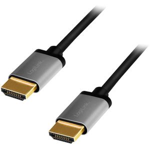 LogiLink HDMI-Kabel CHA0101 HDMI 2.0, vergoldete Stecker, 4K UHD bei 60 Hz, 18 Gbit/s, HDMI auf HDMI, 2m
