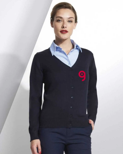 Cardigan donna Golden, cotone acrilico, 7 bottoni, vita sfiancata Personalizzate o neutre Sol's