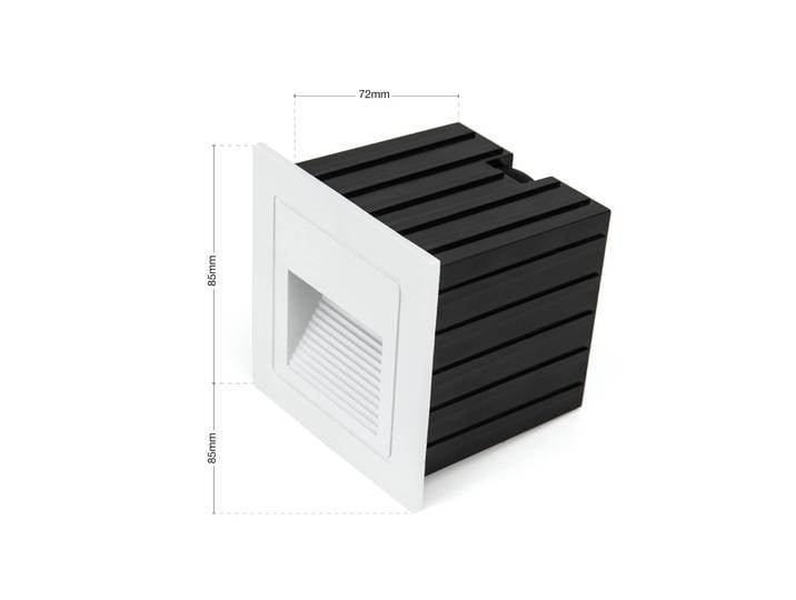 ORION LED-Wandeinbaulampe Loro, weiß, Breite 8,5 cm, Aluminium Loro, weiß / opal, Aluminium, Modern, Einbauleuchte