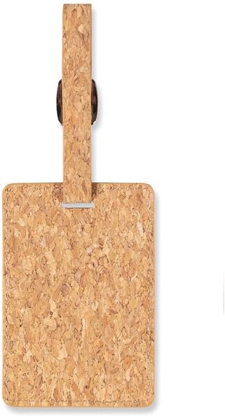 Étiquette à bagage personnalisable en liège COCO beige