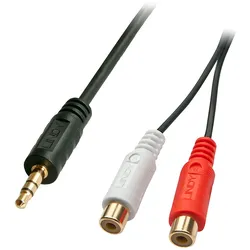 Lindy 35678 Audio-Kabel 0,25 m 2 x RCA 3.5mm Schwarz, Rot, Weiß