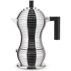 Alessi Pulcina, Espressokocher, Schwarz, Silber