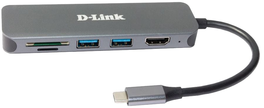 D-Link DUB-2327 6-In-1 USB-C Hub mit HDMI/Kartenleser/USB-C Ladeanschluss