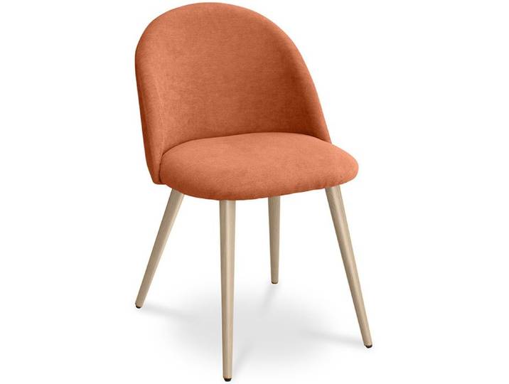 Chaise de salle à manger - Tapissée en tissu - scandinave - Bennett Orange