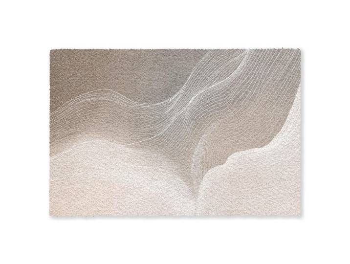 MuchoWow Fussmatte Wellenlinien - Luftströme - Harmonisch Schmutzfänger 180x120 cm, Beige, Kunststoff, Rechteckig, 180x0.4 cm, rutschfeste Unterfläche, Teppiche und Böden, Schmutzfangmatten, Fußmatten
