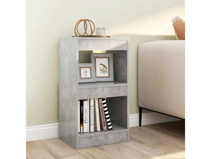 vidaXL Bücherregal/Raumteiler Betongrau 40x30x72 cm