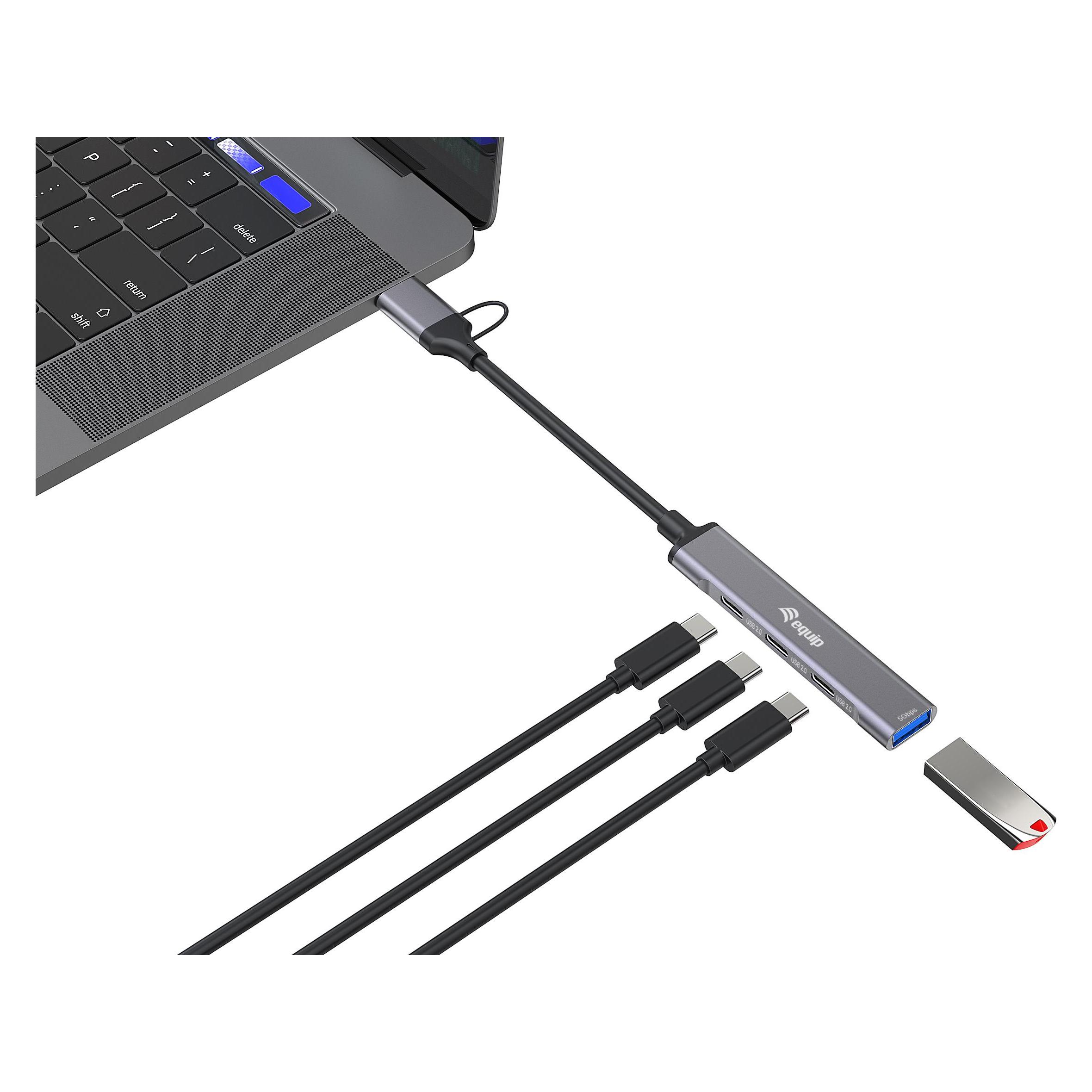 equip 4-Port USB-A/C3.2-Hub->3xUSB-C/USB-A 10Gbps (USB-C, 4 Ports) (128969)