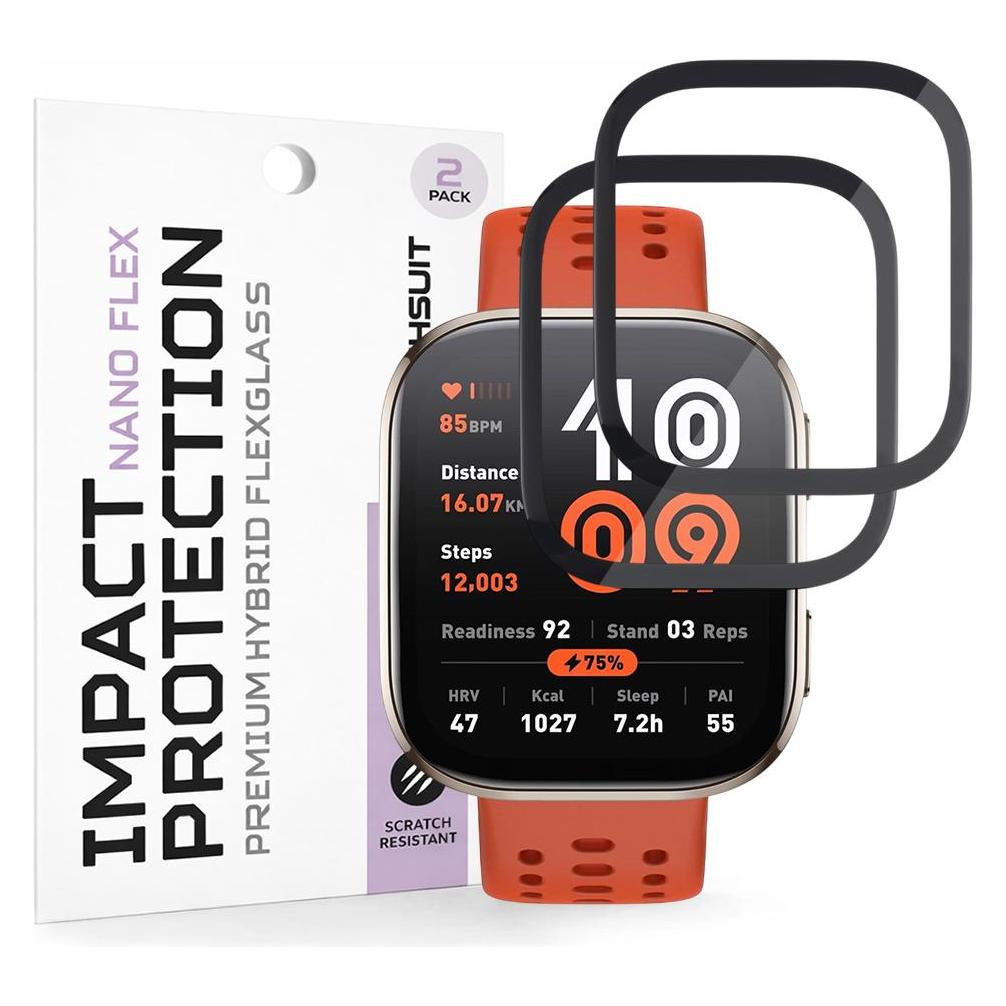 Techsuit - Nano Flex (2 pack) - Amazfit Bip 6 - Black (66920210)