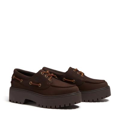 Bootsschuh TIMBERLAND "STONE STREET - BOAT SHOE", Damen, Gr. 39, braun (schwarz braun nubuck), Leder, Schuhe Bootsschuh, Bootsschuh aus Timberland Premium Leder