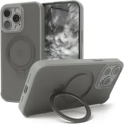 EAZY CASE Case MagSafe Rotation Ring für iPhone 15 Pro Max (Apple iPhone 15 Pro Max), Smartphone Hülle, Grau