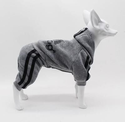 Uplifted Finds Adidog Dog Jumpsuit Sports Suit For Small Dogs xl gray