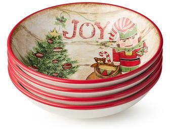 Certified International "Certifed International Nutcracker Parade Set of 4 Soup/Cereal Bowls 9"" x 2"" 4 Assorted Designs - 9 L x 9 W x 2 H"