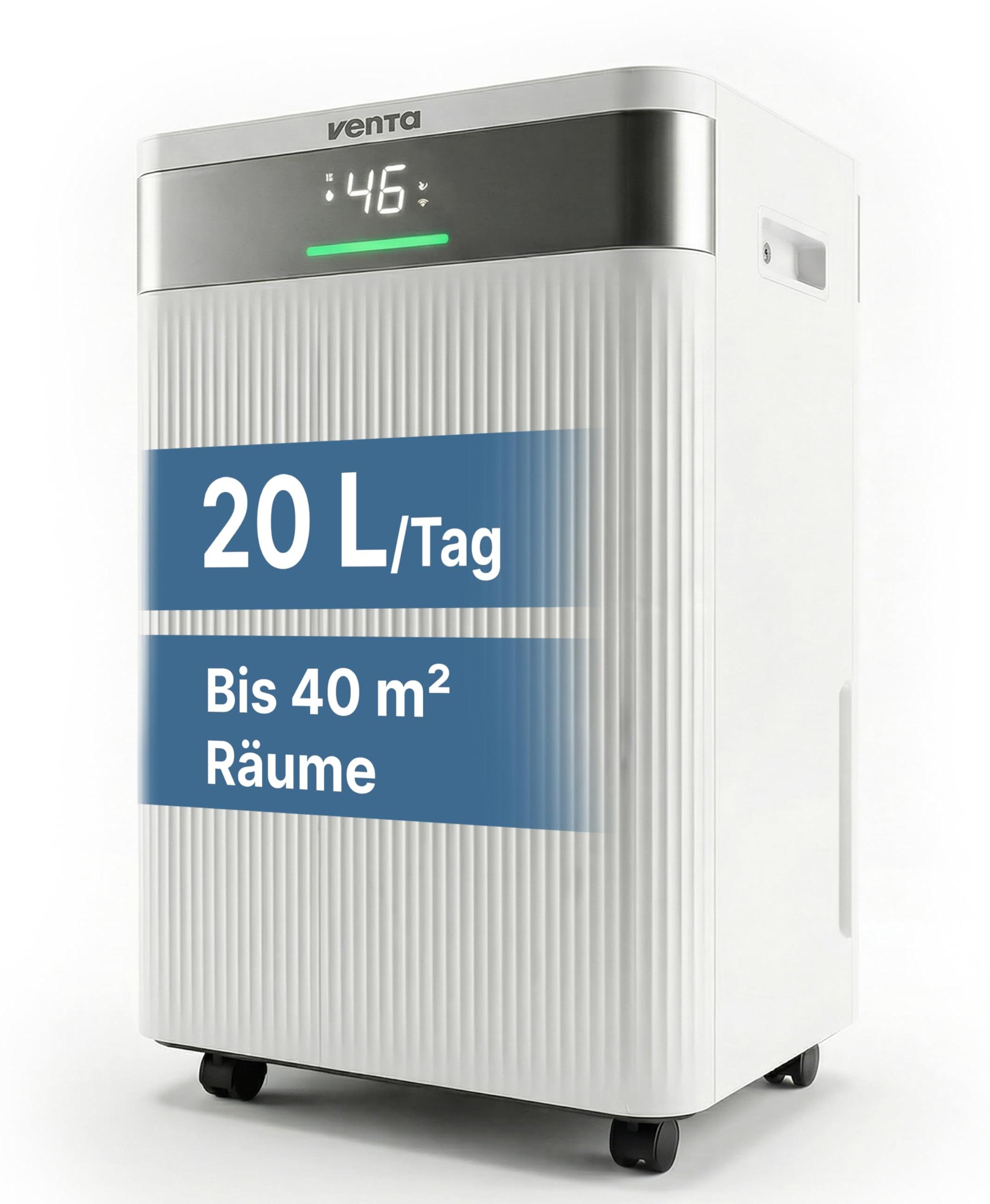 Luftentfeuchter - 20 Liter Wasser pro Tag - Ionisator - Wäschetrocknungsfunktion - Automatische Feuchtigkeitskontrolle