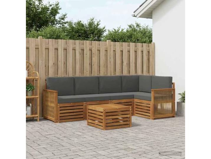 RJPLMFV Ecksofa-Set, 5-teilig, Akazie, massiv Modulares Design, wetterfeste Lackoberfläche, pflegeleicht, bequem