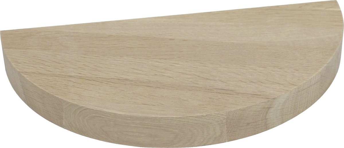 WOODBROTHERS Zwevend nachtkastje eiken naturel halfrond 50 cm