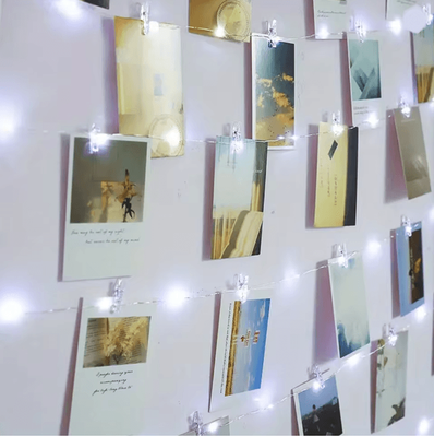 Inspire Essentials LED Fairy Lights Photo Clip String Lights USB Or Battery Powered Decoration Lights white 3m 20clip
