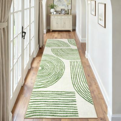Garvee Curved Line Washable Area Rug
