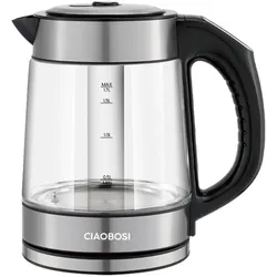 Avizar Glas-Wasserkocher 1,7L 2000W Temperatur, Wasserkocher, Transparent