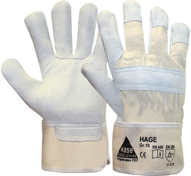 HAGE Gants de travail en cuir fleur Réf. 9 Hase (290900-9)